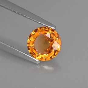 Saphir orange naturelle coupe roude, 1,07 ct, VVS-VS