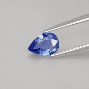 Saphir bleue naturelle en forme de poire, 0,66 ct, VVS