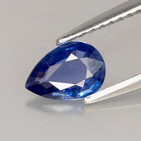 Saphir bleue naturelle en forme de poire, 0,62 ct, VVS