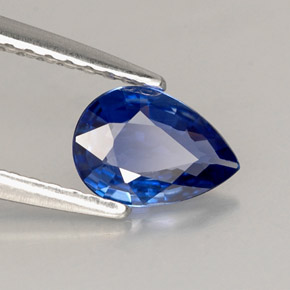 Saphir bleue naturelle en forme de poire, 0,62 ct, VVS