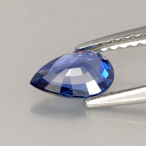 Saphir bleue naturelle en forme de poire, 0,62 ct, VVS