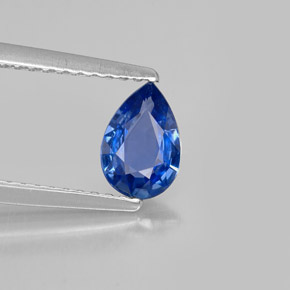 Saphir bleue naturelle en forme de poire, 0,72 ct, VVS