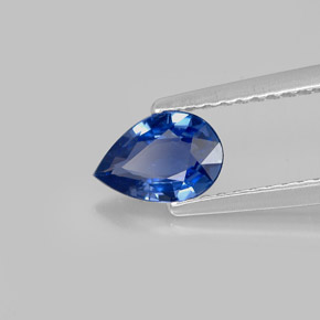 Saphir bleue naturelle en forme de poire, 0,72 ct, VVS