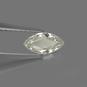Saphir blanc naturelle marquise, 0,40 ct, VVS