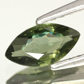 Saphir vert naturelle marquise, 0,50 ct, VS