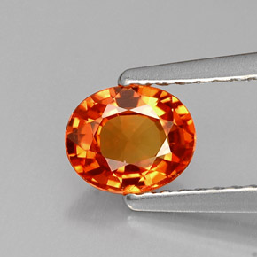 Saphir orange naturelle coupe ovale, 0,81 ct, VVS-VS