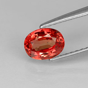 Saphir orange naturelle coupe ovale, 0,86 ct, VVS-VS
