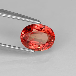 Saphir orange naturelle coupe ovale, 0,86 ct, VVS-VS