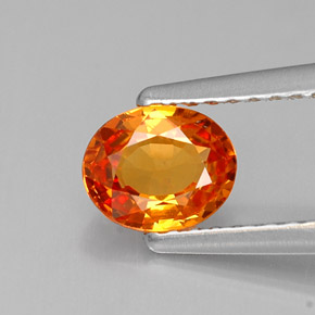 Saphir orange naturelle coupe ovale, 0,79 ct, VVS-VS