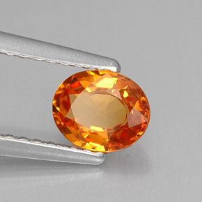 Saphir orange naturelle coupe ovale, 0,79 ct, VVS-VS