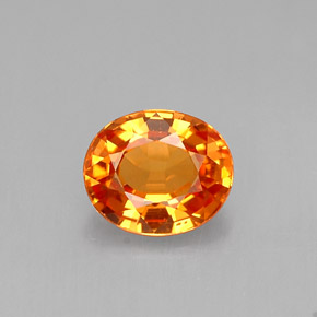 Saphir orange naturelle coupe ovale, 0,76 ct, IF
