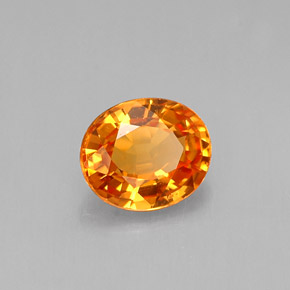 Saphir orange naturelle coupe ovale, 0,76 ct, IF