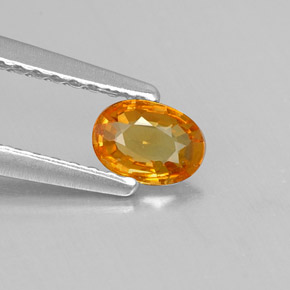 Saphir jaune naturelle coupe ovale, 0,28 ct, VS