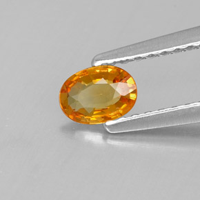 Saphir jaune naturelle coupe ovale, 0,28 ct, VS