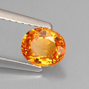 Saphir orange naturelle coupe ovale, 0,82 ct, VVS-VS