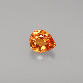 Saphir orange naturelle en forme de poire, 0,61 ct, VVS