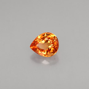 Saphir orange naturelle en forme de poire, 0,61 ct, VVS