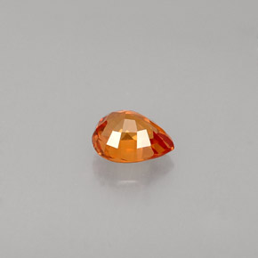 Saphir orange naturelle en forme de poire, 0,61 ct, VVS