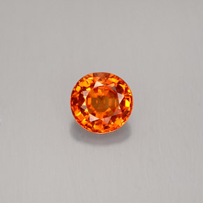 Saphir orange naturelle coupe roude, 0,66 ct, VS