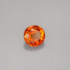 Saphir orange naturelle coupe roude, 0,66 ct, VS