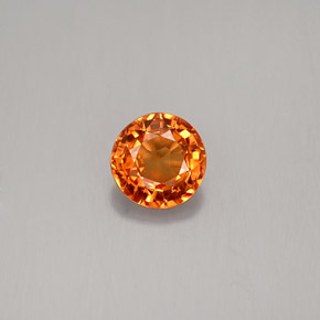 Saphir orange naturelle coupe roude, 0,58 ct, VVS-VS