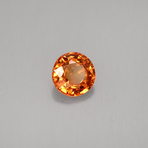 Saphir orange naturelle coupe roude, 0,58 ct, VVS-VS
