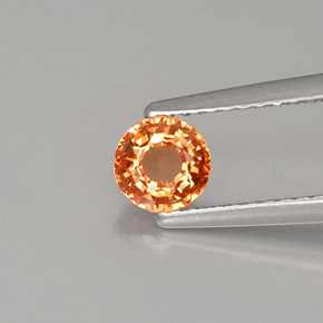 Saphir orange naturelle coupe roude, 0,57 ct, VVS