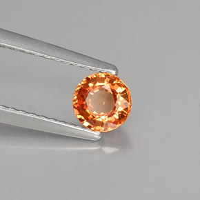 Saphir orange naturelle coupe roude, 0,57 ct, VVS