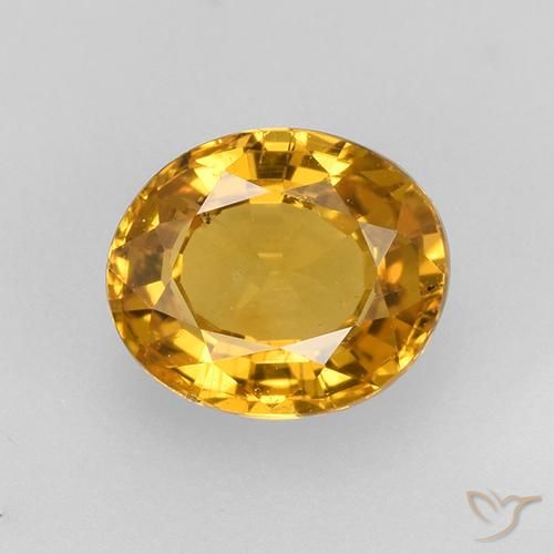 0.77ct Naturel Orange doré profond Saphir, ovale, VVS-VS