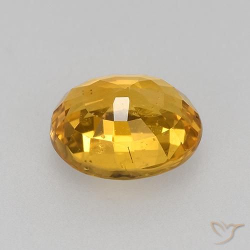 Saphir Orange doré profond naturelle ovale, 0.77 ct, VVS-VS