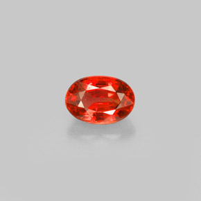 Saphir orange naturelle coupe ovale, 0,71 ct, VS