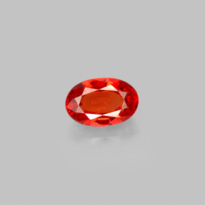 Saphir orange naturelle coupe ovale, 0,68 ct, VVS