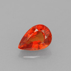 Saphir orange naturelle en forme de poire, 0,64 ct, VS