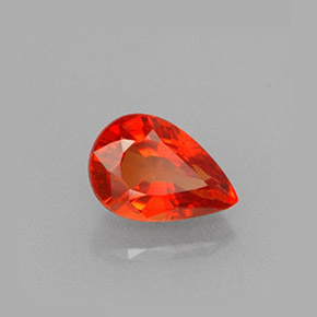 Saphir orange naturelle en forme de poire, 0,64 ct, VS