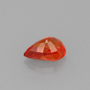 Saphir orange naturelle en forme de poire, 0,64 ct, VS