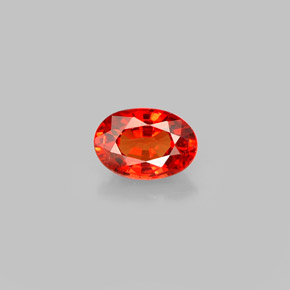 Saphir orange naturelle coupe ovale, 0,64 ct, VVS-VS