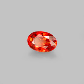 Saphir orange naturelle coupe ovale, 0,64 ct, VVS-VS