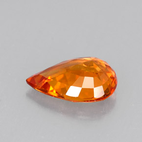 Saphir orange naturelle en forme de poire, 0,72 ct, VVS-VS