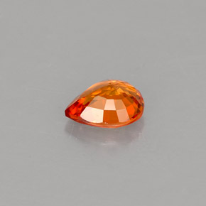 Saphir orange naturelle en forme de poire, 0,73 ct, VVS