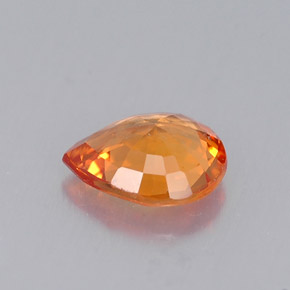 Saphir orange naturelle en forme de poire, 0,60 ct, VVS-VS