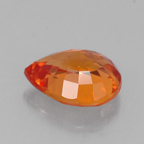 Saphir orange naturelle en forme de poire, 0,70 ct, VS