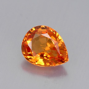 Saphir orange naturelle en forme de poire, 0,69 ct, VVS-VS