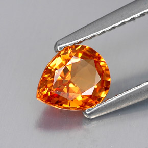 Saphir orange naturelle en forme de poire, 0,69 ct, VVS-VS