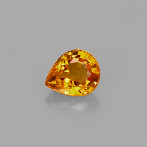 Saphir orange naturelle en forme de poire, 0,78 ct, VVS-VS