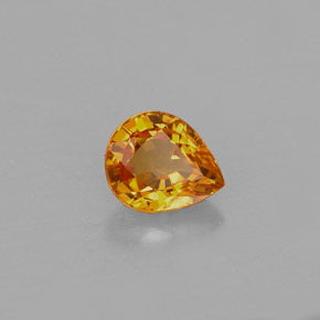 Saphir orange naturelle en forme de poire, 0,78 ct, VVS-VS