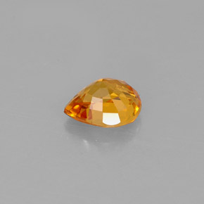 Saphir orange naturelle en forme de poire, 0,78 ct, VVS-VS