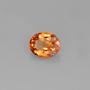 Saphir orange naturelle coupe ovale, 0,79 ct, IF