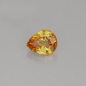 Saphir jaune naturelle en forme de poire, 0,74 ct, VVS-VS