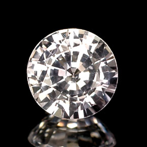 Saphir blanc naturelle coupe roude, 0,53 ct, VVS