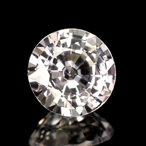 Saphir blanc naturelle coupe roude, 0,53 ct, VVS